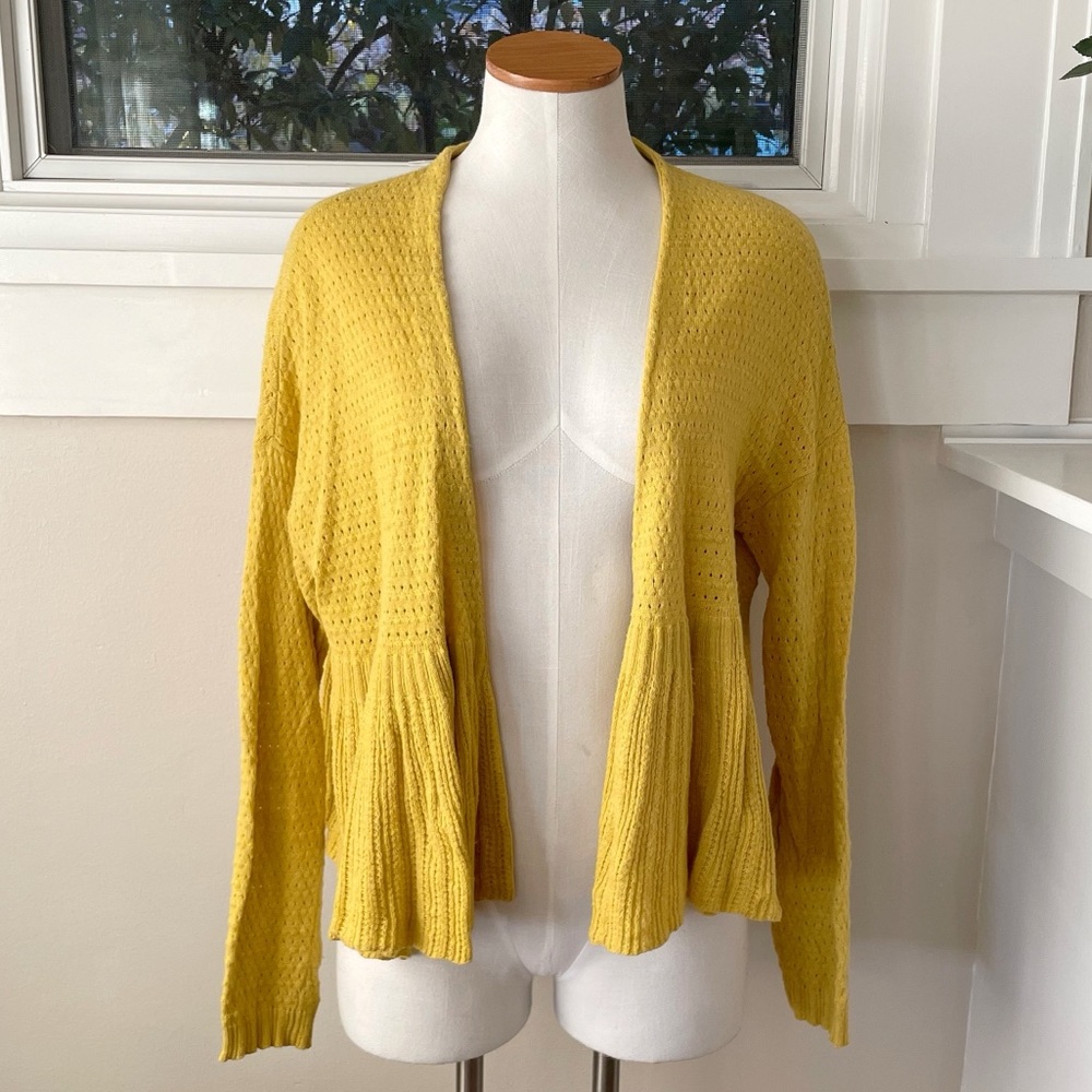 Moth | Mustard Yellow Open-Front Women's Sweater